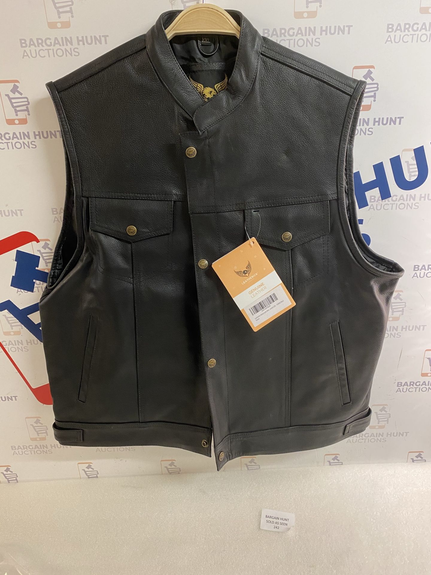 Leatherick Motorcycle Mens SOA Genuine Leather Biker Vest, 2XL RRP £55.99 - Image 2 of 2