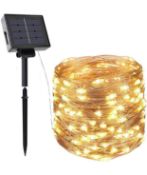 RRP £54 Set of 9 x Opard Solar String Lights 200 LED 66ft/ 20m USB Plug and Solar Powered