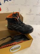 Black Hammer Mens Leather Safety Boots Steel Toe Cap Work Shoes, 8 UK RRP £37.99