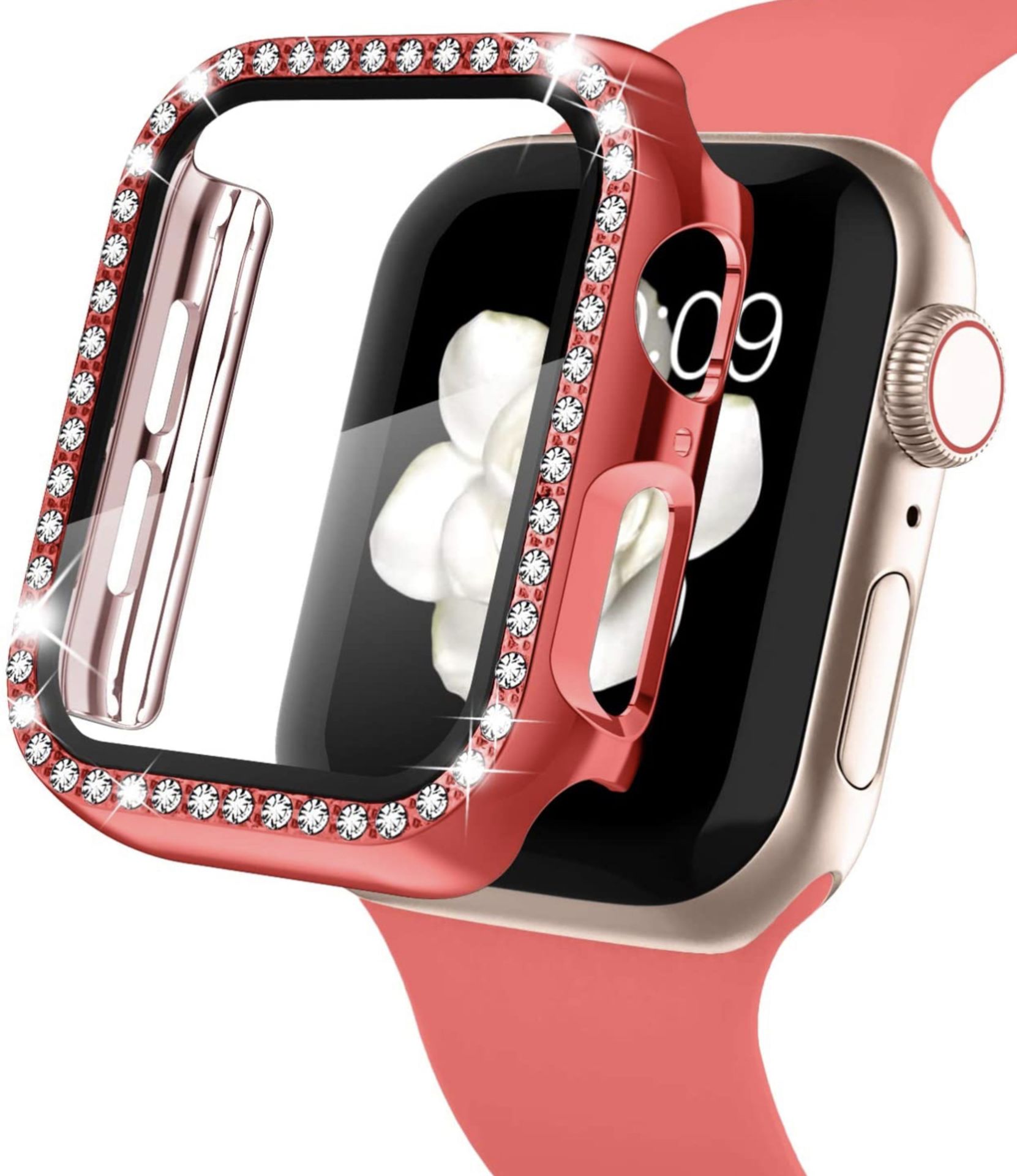 RRP £270 set of 30 x Red Bling Watch Face Compatible with Apple Watch 40mm, RRP £9 Each