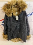 Roiii Women Winter Warm Thick Faux Fur Coat Hood Parka Long Jacket, 3XL