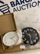 Set of 2 Quartz Silent Wall Clocks