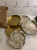 Set of 5 Gold Round Storage Trays Decorative Trays Total RRP £90