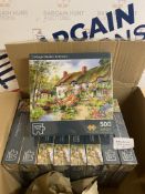 Set of 9 Cottage Garden & Stream Jigsaw Puzzles