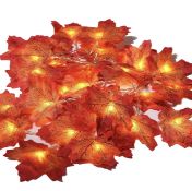 LED Autumn Maple Leaf 10ft String Lights, 5 Packs