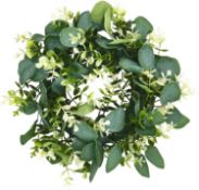 RRP £435 Set of 29 x MELAJIA Artificial Eucalyptus Wreath 30cm Simple Green Wreaths