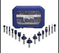 Workpro 15pcs Carbide Router Bits