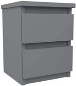 Grey Mat Bedside Table Cabinet Chest Night Stands, Set of 2
