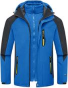 KEFITEVD Men's Waterproof Ski Jacket with Hood - Camping, Small RRP £84.99