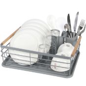 VINSANII Grey Deluxe Dish Rack