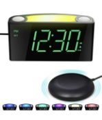 Set of 2 Vibrating Alarm Clocks for Heavy Sleeper RRP £50