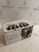 Fusion Pack of 6 Latte Glasses with Spoons
