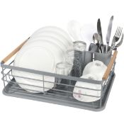 VINSANII Grey Deluxe Dish Rack