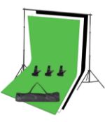 Abeststudio Photo Studio Adjustable Backdrop Screen Kit with Carry Bag RRP £39.99