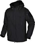 Men's Softshell Waterproof Fleece Zip Military Jacket Outdoor, 3XL RRP £45.99