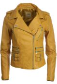Aviatrix Women's Real Leather Cross-Zip Multi-Zip Biker Jacket, XL RRP £79.99