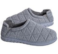 RRP £170 Set of 10 x Snug Leaves Men's Quilted Fleece Memory Foam Slippers