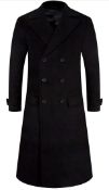 Aptro Mens Wool Coat Long Trench Coat, Medium RRP £88.99