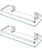 KES Bathroom Glass Shelf, Set of 5 Tempered Glass Shelves RRP £85