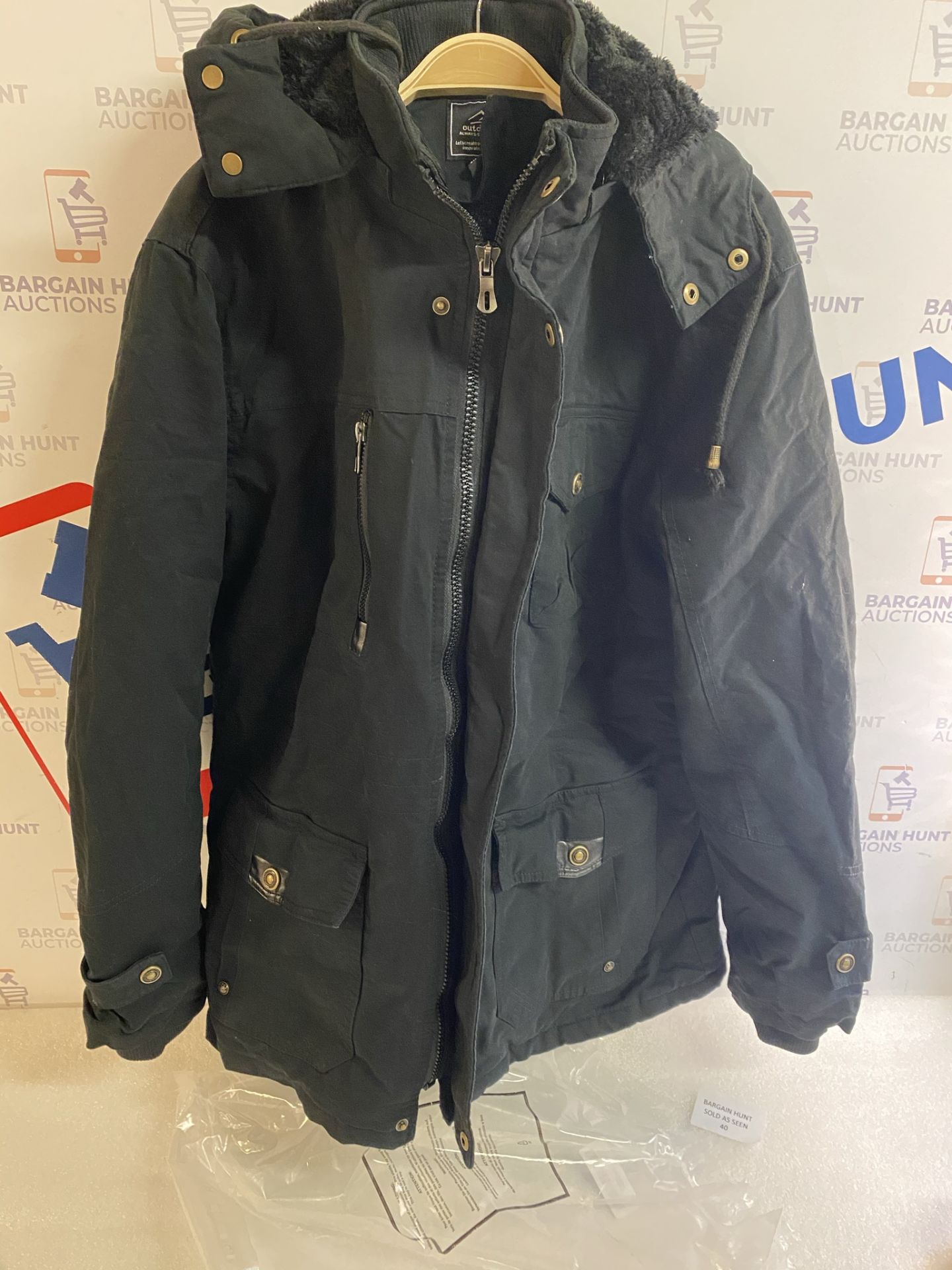 RRP £58.99 KEFITEVD Men's Fleece Jacket Military Jacket with Removable Hood, Medium - Image 2 of 2