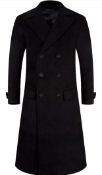 Aptro Mens Wool Coat Long Trench Coat, 2XL RRP £88.99