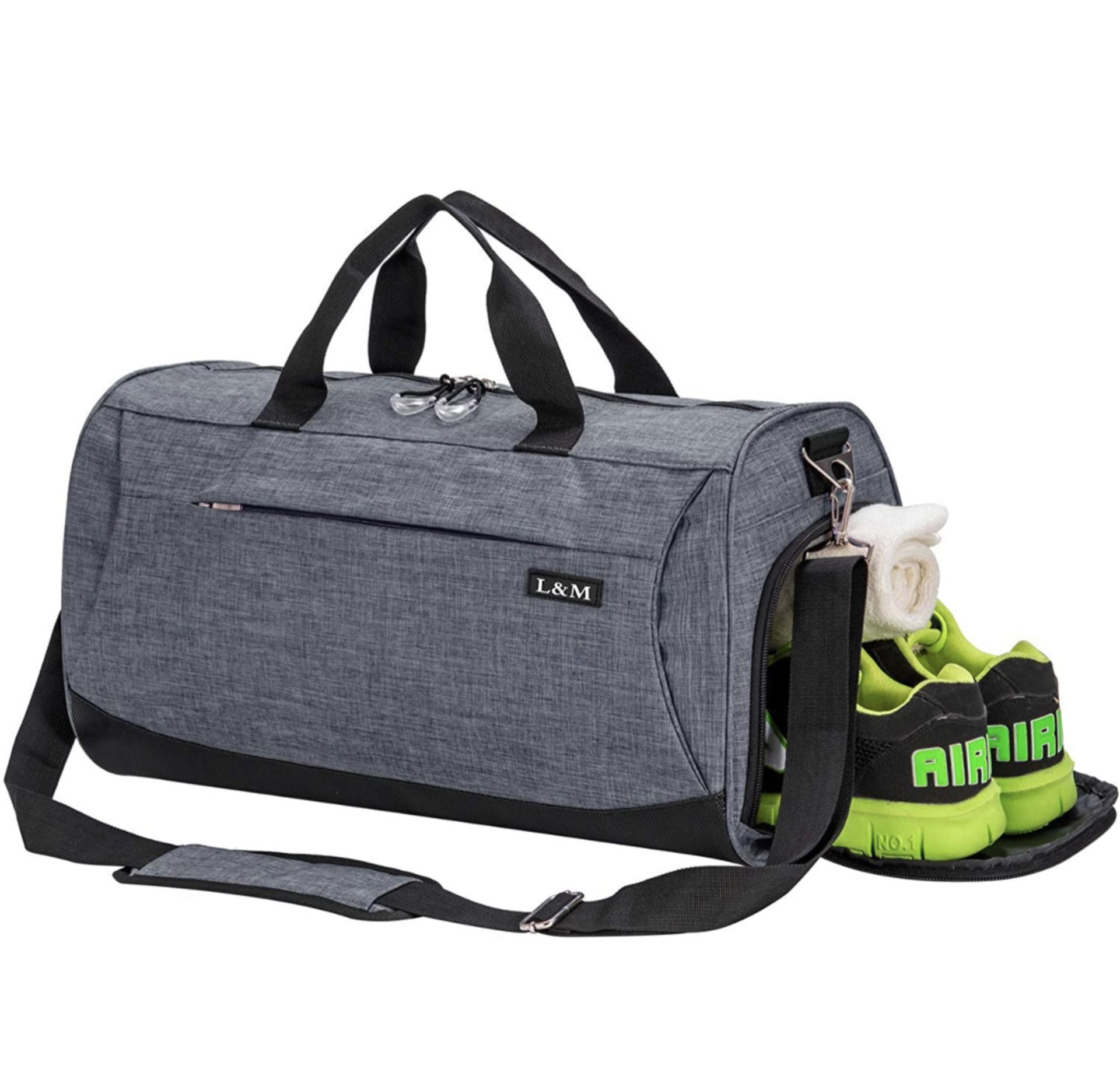 Marcello Sports Gym Bag with Wet Pocket and Shoes Compartment Travel Duffel Bag