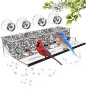 RRP £168 Set of 12 x NIUXX Window Suction Bird Feeder with Seed Tray