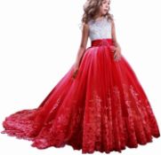 TTYAOVO Girls Floor Length Lace Princess Dress