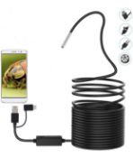 RRP £61.99 USB Endoscope 3-In-1 Inspection Camera 20 Meter 5.5mm Waterproof Snake Camera