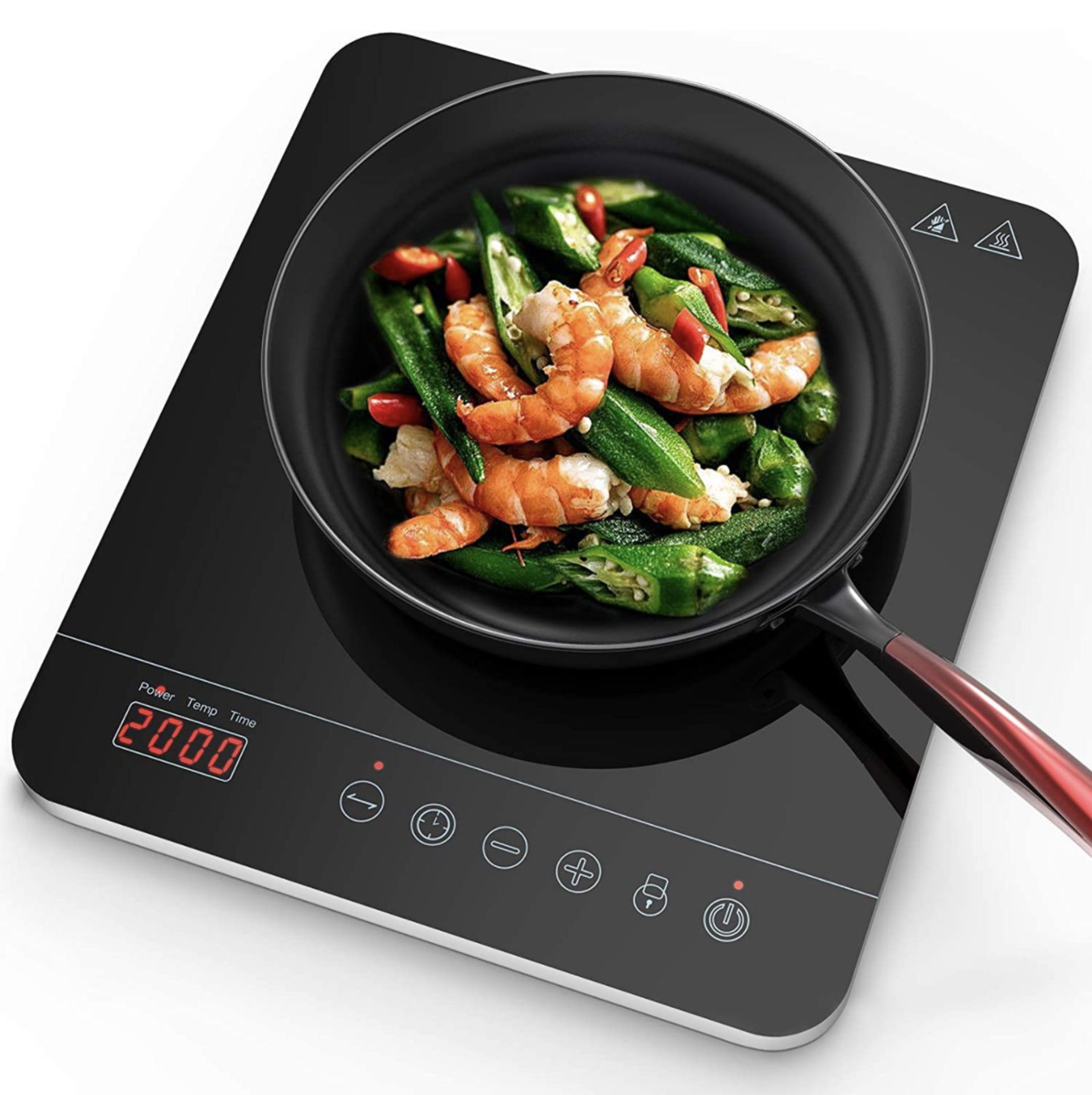 RRP £70 Aobosi Induction Hob Portable Induction Cooker Black Crystal Glass Surface