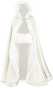 Beautelicate Wedding Hooded Cloak Bridal Cape with Fur Trim RRP £69.99