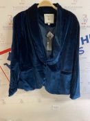 Allegra K Women's Office Coat Solid Shawl Collar Button Velvet Blazer, XL RRP £66.99