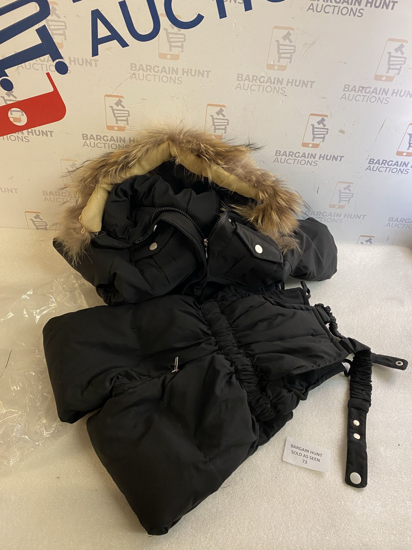 RRP £60 Minizone Kids Snowsuit Hooded Down Jacket + Snow Bib Pants Baby Girls Ski Suit - Image 2 of 2