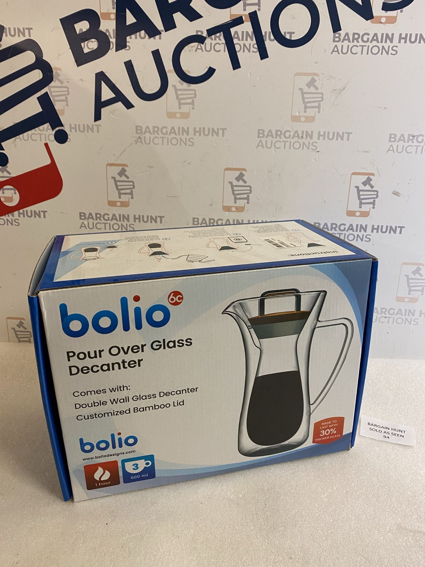 Bolio Pour Over Double Wall Glass Decanter RRP £39.99 - Image 2 of 2