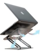 RRP £240 Set of 8 x Memento Ergonomic Laptop Stand with Anti Slip Pads (Double Layer)