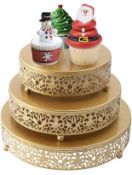 Gold Cake Stand Set of 3 Dessert Display Stand RRP £39.99