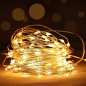 RRP £189 Set of 27 x Battery Fairy Lights, Yewrrite 100 LED Copper Wire String Lights Packs of 3