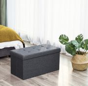 Songmics Storage Ottoman Padded Foldable Bench