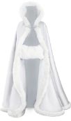 Beautelicate Wedding Hodded Cloak Bridal Cape with Fur RRP £69.99