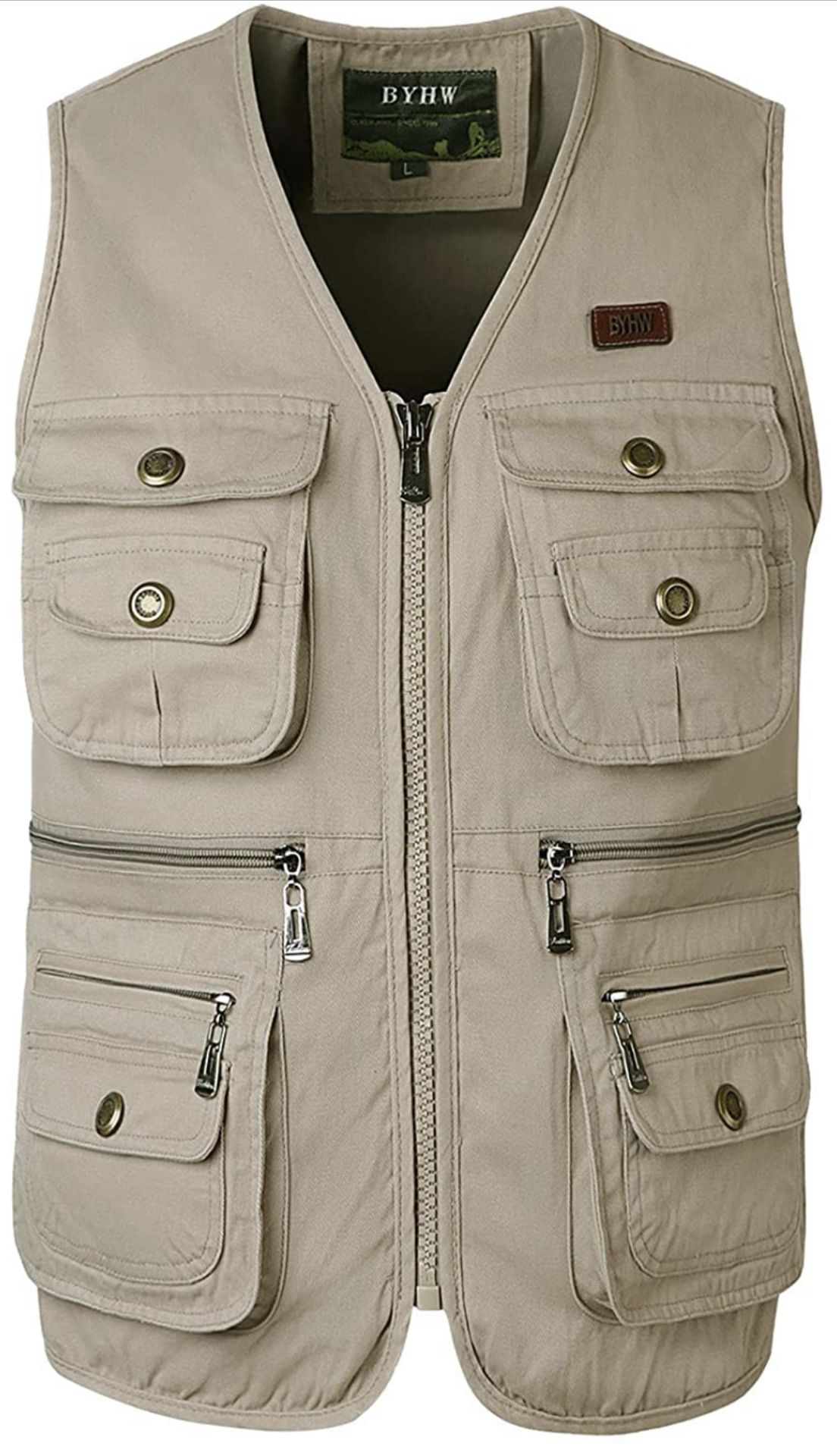 Men's Multi-Pocket Waistcoat Jacket, L RRP £33.99
