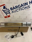 RRP £86.99 Futura Deluxe Wall Mounted Electric Infrared Patio Heater 2000W with Remote Control