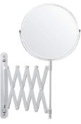 RRP £84 Set of 4 x Belle Vous Chrome Wall Mounted Extendable Swivel Mirror