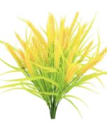 RRP £180 Set of 15 x Artificial Golden Wheat Grass, Packs of 4 Faux Plants