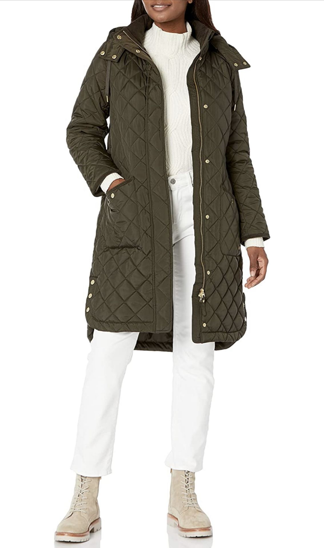 Joules Womens Chatham Quilted Coat Heritage Green, UK 10 RRP £139