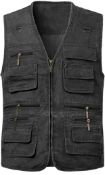 Men's Multi-Pocket Waistcoat Jacket, 3XL RRP £33.99