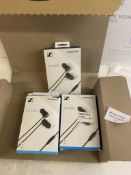 RRP £114 Set of 3 x Sennheiser CX 300S In Ear Headphones with One-Button Smart Remote