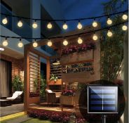 RRP £45 Set of 3 x iihome Solar Garden Lights, 60 LED 36ft Waterproof Outdoor String Lights