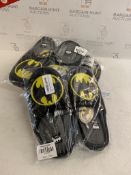 Footwear Studio Men's Batman Textile Fleecy Mule Slippers, 9 UK Set of 4 RRP £60