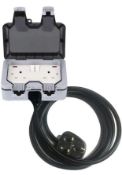 RRP £67.99 WMLBK Double Weatherproof Outdoor Switched Power Socket 25M Extension Cable