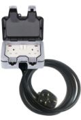 RRP £67.99 WMLBK Double Weatherproof Outdoor Switched Power Socket 25M Extension Cable